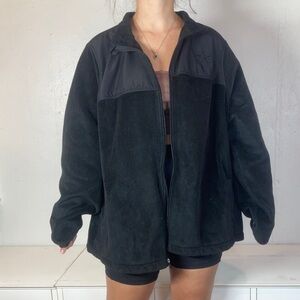 Classic Black Fila Full Zip Athletic Fleece Jacket